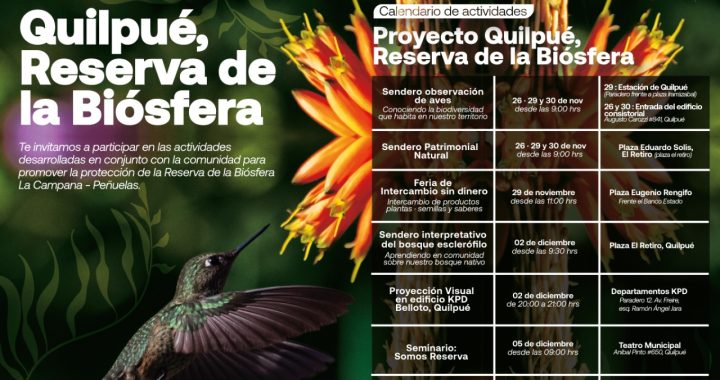 Municipio Abierto invita a participar en las actividades programadas en el marco del proyecto #Quilpué, Reserva de la #Biósfera