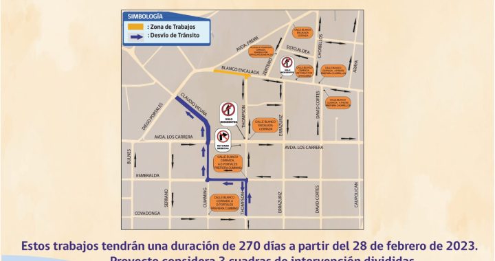 Trabajos en calzadas para instalación de colector de aguas lluvias, Serviu comenzará obras en calle Blanco.