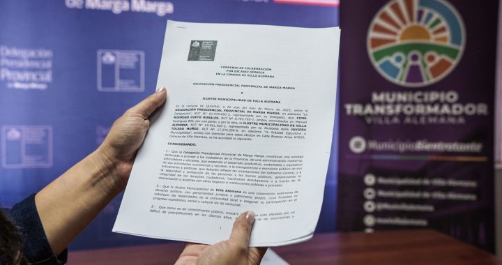 Municipalidad de Villa alemana y delegación provincial de marga marga celebran importante convenio para combatir la escasez hídrica en la comuna