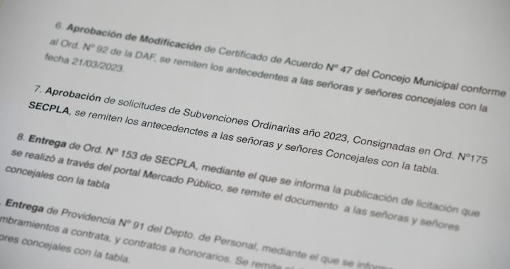 Por unanimidad, Concejo Municipal aprobó 24 subvenciones para diferentes organizaciones de la comuna