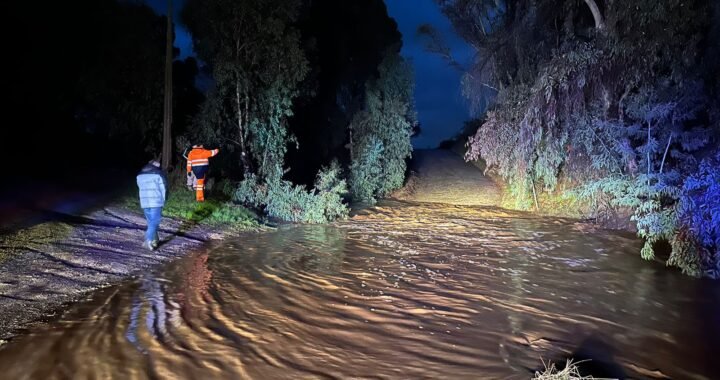 Rescate exitoso en Lliu Lliu: Equipos municipales salvan a familia atrapada por crecida del estero