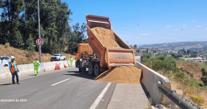 Avanzan Trabajos en el Sector del Socavón de Ruta E30F en Concón